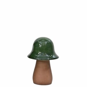 Sopp med grønn hatt keramikk  H=12cm