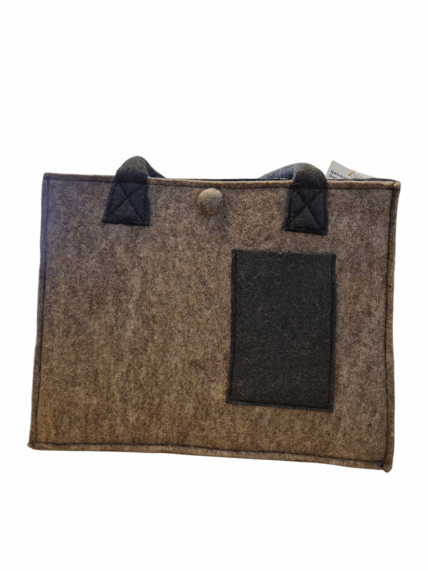 Veske i tovet ull  brun/sort  H=32cm  Br.=40cm