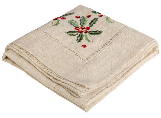 Duk lin brodert med kristorn 90x90cm - Bilde 2