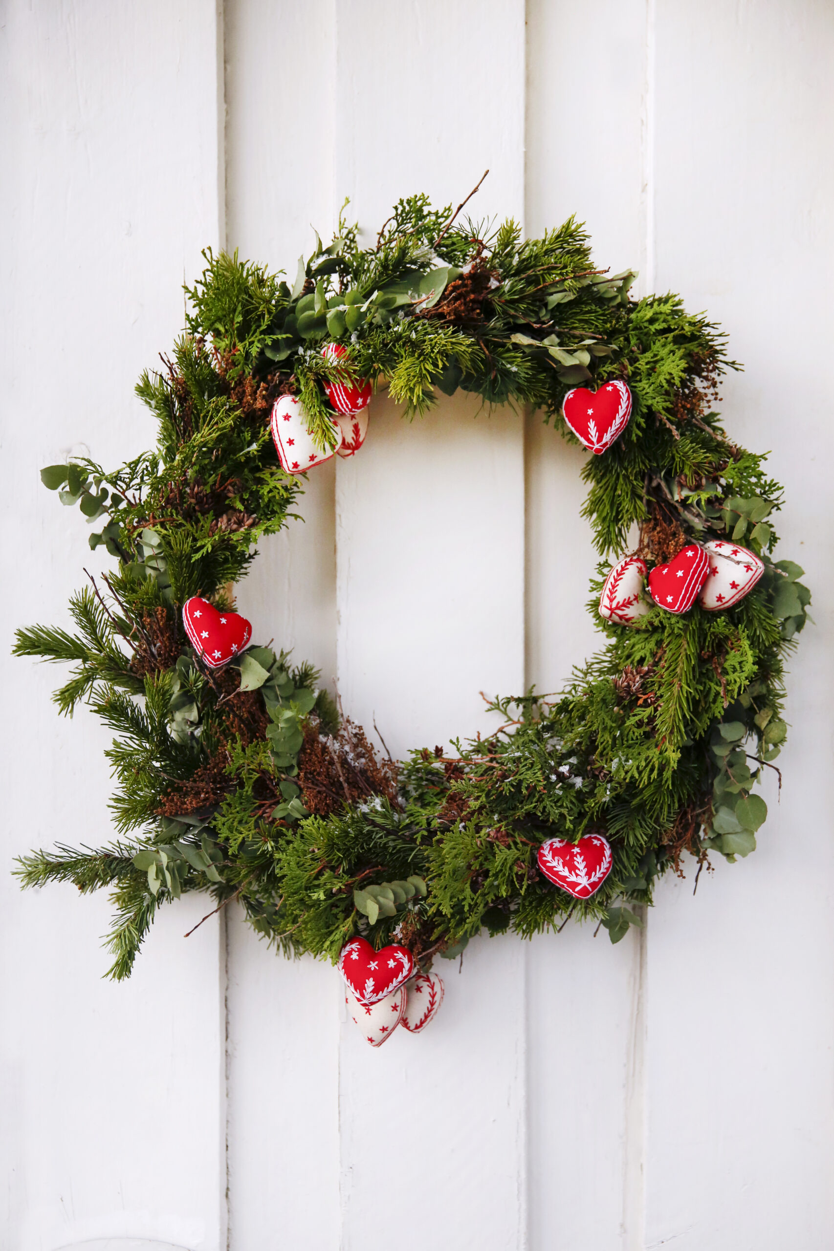 Others broderte julehjerter 4-pk. - Bilde 2