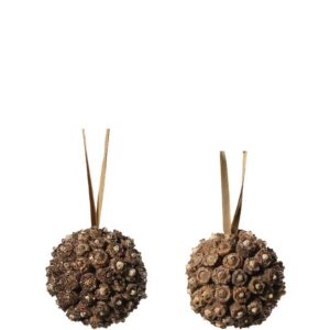 Naturkule bjeller natur/glitter Ø=8cm