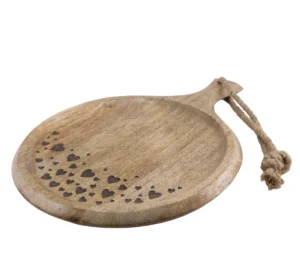 Antikk rundt fat med tau 30x40cm